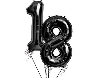 Black Number Balloons / Black Balloons / Number Balloons