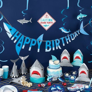 Shark Birthday Banner- Shark Birthday Decor, Jawsome Party Decor, Shark Birthday Party, Shark Theme, Shark Party Decor, Shark Decorations