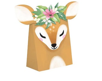 Our Little Deer is One Decor Deer First Birthday Sweet Deer Favor Bags- 8 CT Deer Favors Deer Birthday Deer Baby Shower