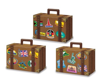 Luggage Favor Boxes/ Unique Favors/ Luggage Favors/ Around the World Favors/ Travel Party Favors
