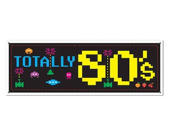 80's Flashback Party Banner/ Retro 80's Party Decor/ 80's Party Decor Banner/ 80's Party Decor/ Totally 80's Party Banner