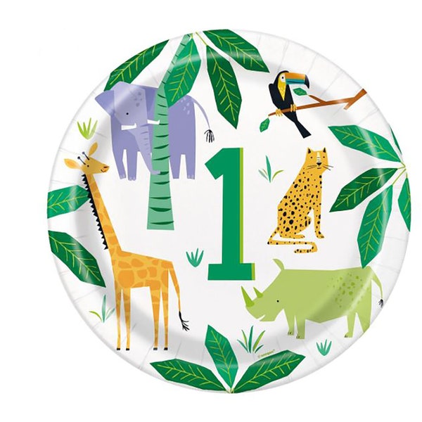 Jungle Animal Plates Etsy