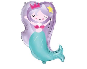 Mermaid Birthday Balloon- Mermaid Bubble Balloon, Mermaid Party Decor, Mermaid Balloons