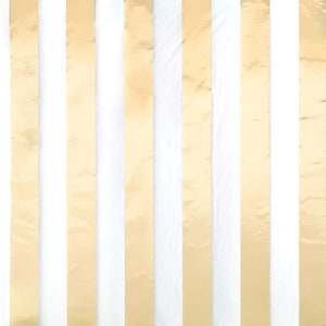Metallic Gold Striped Paper Napkins/ Shiny Gold Foil Striped Napkins/ Gold Party Supplies