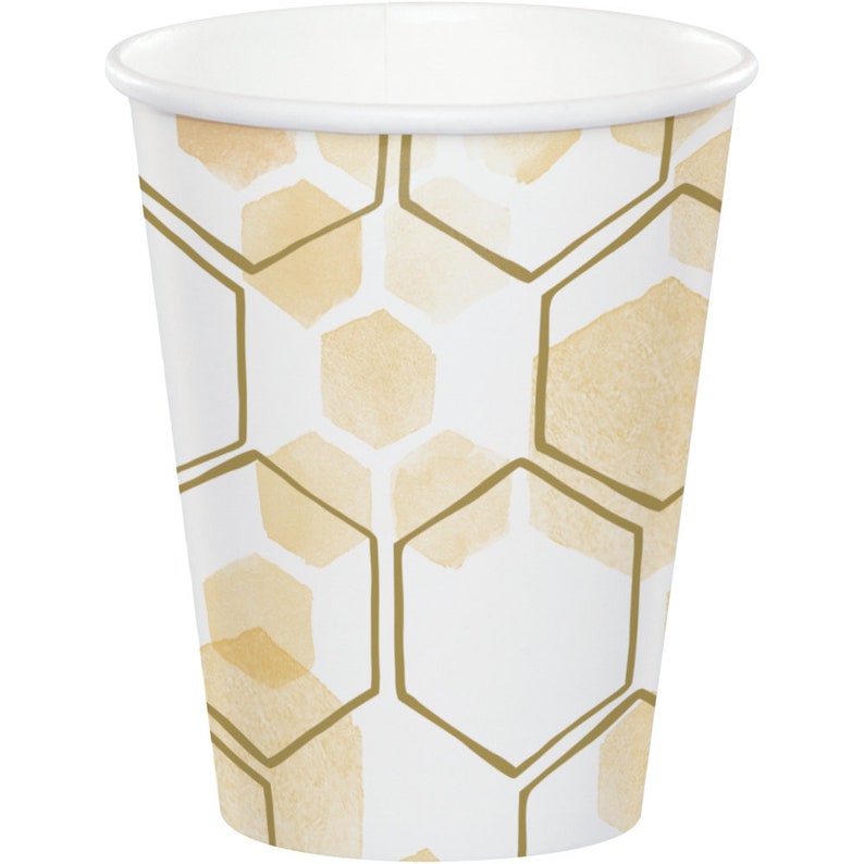 Gold Bee Party Cups Honeycomb Paper Cups Bee Baby Shower - Etsy