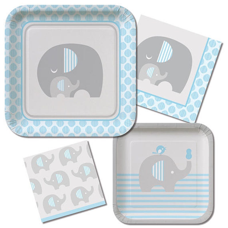 Little Peanut Plates 7 Elephant Dessert Plates Elephant Baby Shower Elephant Plates Elephant First Birthday