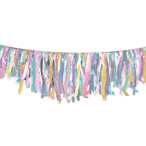 Pastel Fringe Garland- Ice Cream Birthday, Party Decoration, Ice Cream Decor, Ice Cream Party Supplies, Pastel Party Decoration