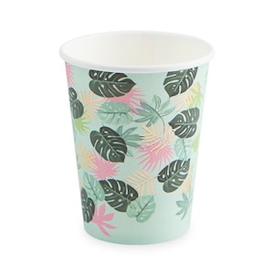 Tropical Party Cups/ Green Palm Leaf Cups/  Tropical Party Decor / Palm Cups