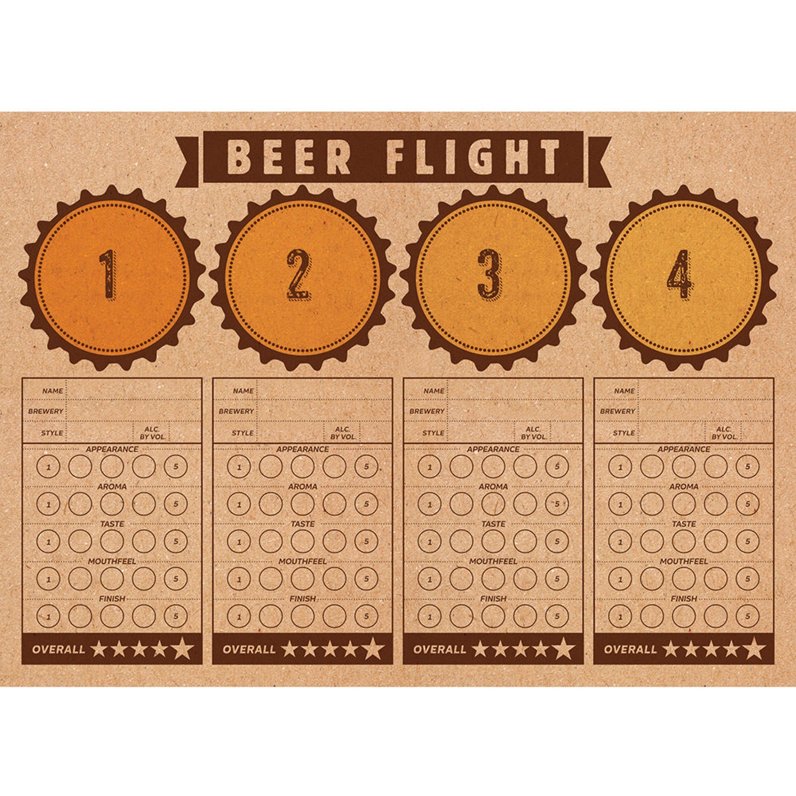 Beer Flight Tasting Guide/ Beer Flight Party/ Beer Flight | Etsy