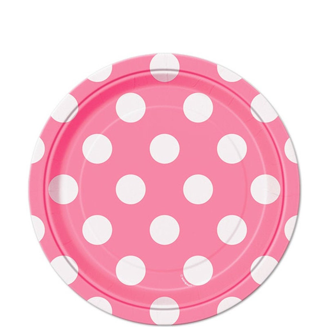 Hot Pink Polka Dot Plates Bright Pink Plates Polka Dot Etsy