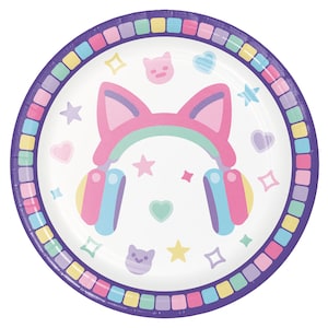 女の子ゲーマーの誕生日小皿 - ゲーマー誕生日プレート、ビデオゲーム誕生日、ゲーマー誕生日デコレーション、ゲーム誕生日パーティー