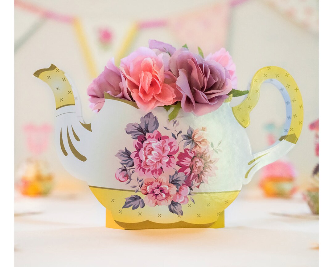 Teapot Centerpiece Teapot Flower Vase, Tea Party Decoration, Tea Party