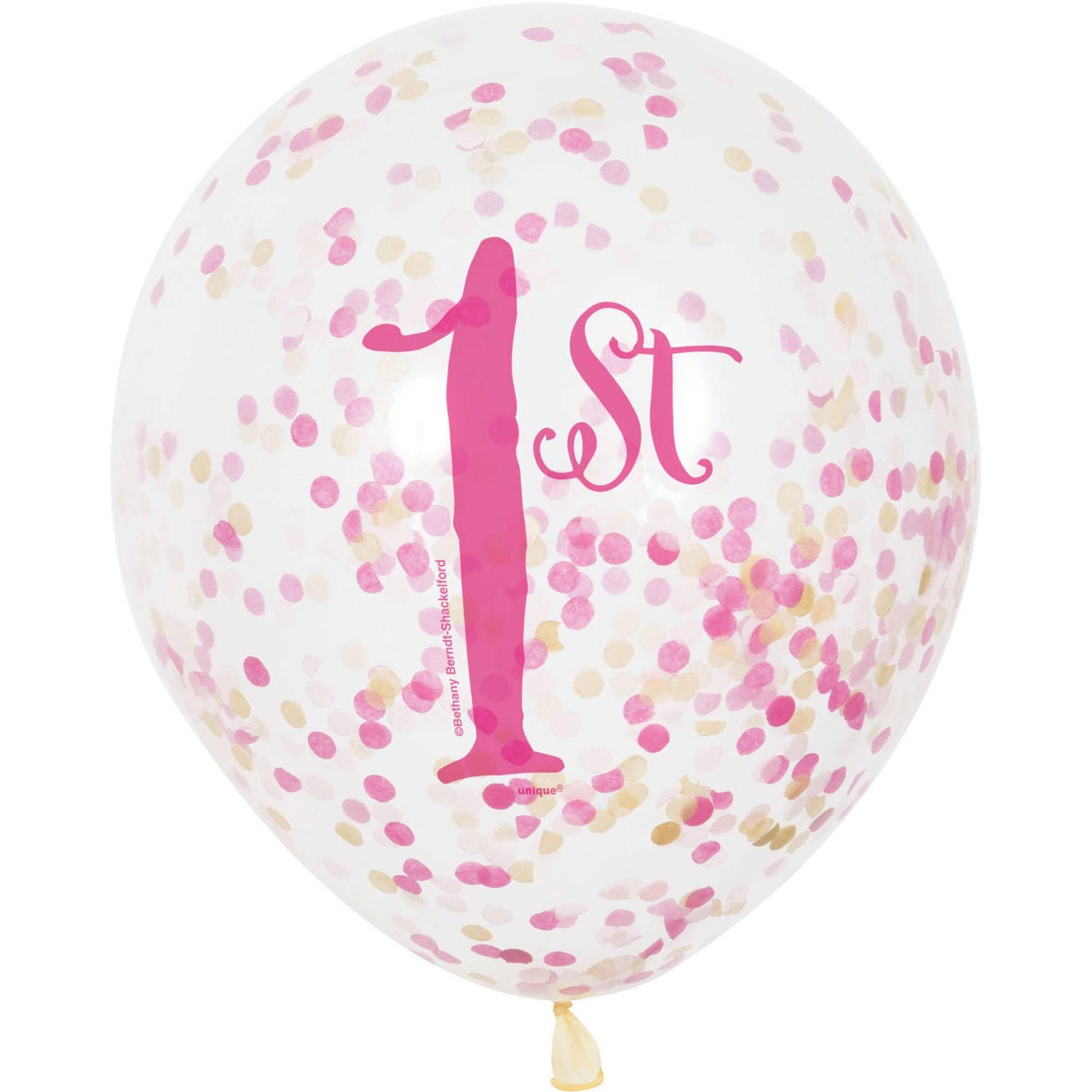 6 CT First Birthday Balloons 1st Birthday Confetti 