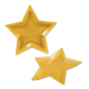 2 CT Gold Star Food Tray- Star Food Bowl, Star Party Decor, Star Party Decoration, Star Bowl, Star Chip Bowl