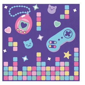 女の子向けゲーマー誕生日用大ナプキン - ゲーマー誕生日用ナプキン、ビデオゲーム誕生日、ゲーマー誕生日デコレーション、ゲーム誕生日パーティー