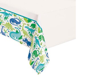 Dinosaur Party Table Cover – Dino Birthday Decorations (54" X 84")
