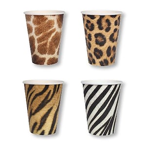 Gobelets en papier jungle - gobelets animaux de safari, gobelets d'anniversaire dans la jungle, anniversaire dans la jungle, anniversaire de safari