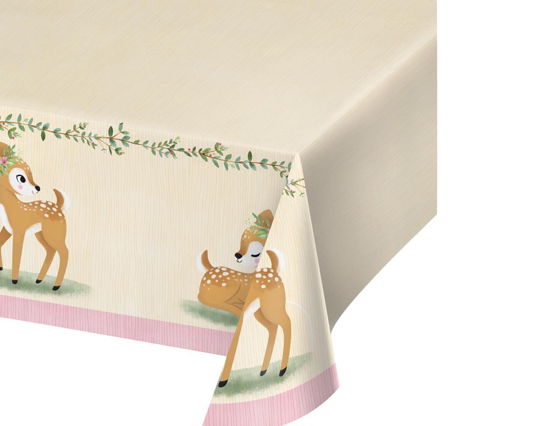 Deer Party Tablecover- Deer Table Cover, Deer Baby Shower, Deer Birthday, Deer First Birthday, Our Little Deer is One Decor, Deer Decoration