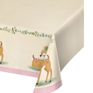 Deer Party Tablecover- Deer Table Cover, Deer Baby Shower, Deer Birthday, Deer First Birthday, Our Little Deer is One Decor, Deer Decoration