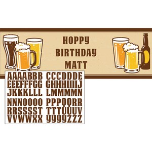 Cheers and Beers Party Birthday Banner/ Beer Birthday Party Banner/ Beer Theme Banner/ Beer Birthday Party Supplies