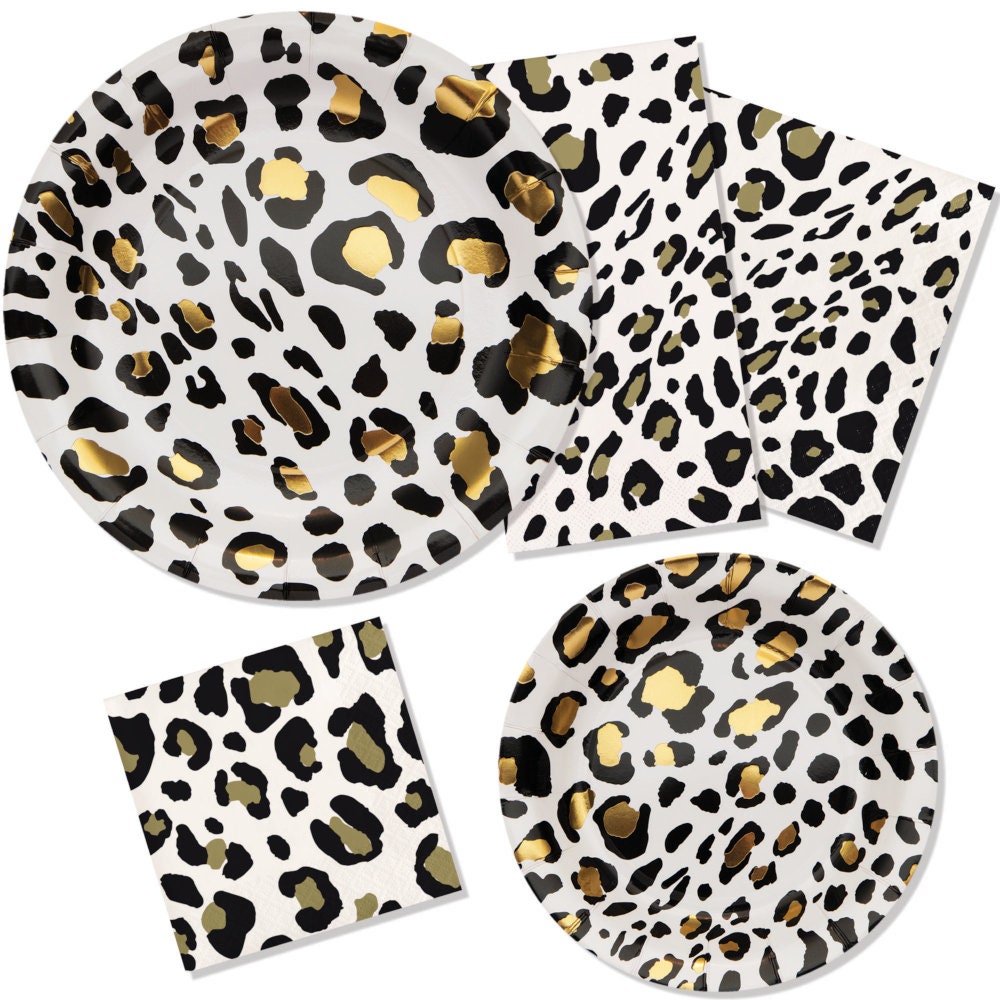 Leopard Print Party Plates Large Leopard Print Plates Etsy