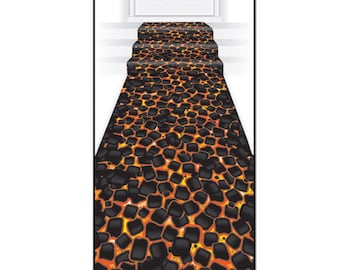 Hot Coals Luau Aisle Runner: Tropical Lava Party Decor
