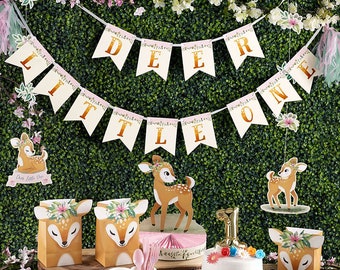 Drogi Mały Baner- Deer Baby Shower, Urodziny Jelenia, Pierwsze Urodziny Jelenia, Dekoracja Imprezowa Jelenia
