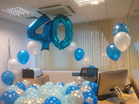 blue number balloons