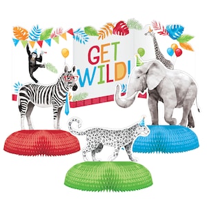 Party Animals Centerpiece- Party Animal Table Decor, Party Animal Birthday, Party Animal Party Theme, Get Wild Decoration