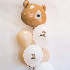 We Can Bearly Wait Balloons- We Can Bearly Wait Baby Shower Decorations, Bear Baby Shower Balloons, Teddy Bear Balloons, We Can Bearly Wait