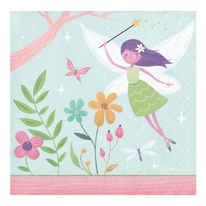 Fairy Party Napkins- Fairy Birthday Small Napkins, Fairy First Birthday, Fairy Party Decorations, Fairy Paper Napkins, Woodland Fairy