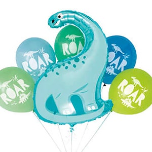 Dinosaur Party Balloon Bouquet- Dino Mylar, Dinosaur Birthday Decor, Dinosaur Decorations, Dinosaur Party Supplies, Dinosaur Balloon