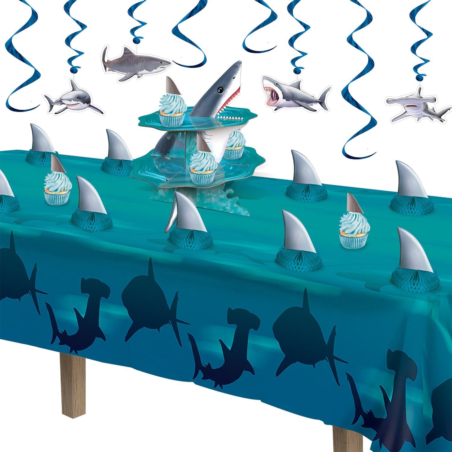 Tovaglia squalo per decorazioni per feste di compleanno copritavolo Blue  Ocean Shark Baby Shower tovaglie rettangolari in plastica usa e getta -  AliExpress