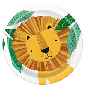 Jungle Party Plates- Small Jungle Plates. Safari Party Plates. Wild One Plates, Party Animals Plates, Jungle Birthday, Safari Birthday