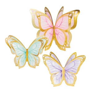 3D Butterfly Party Centerpieces- Butterfly Party Decor, Butterfly Baby Shower, Butterfly Birthday, Pastel Butterfly, Gold Butterfly