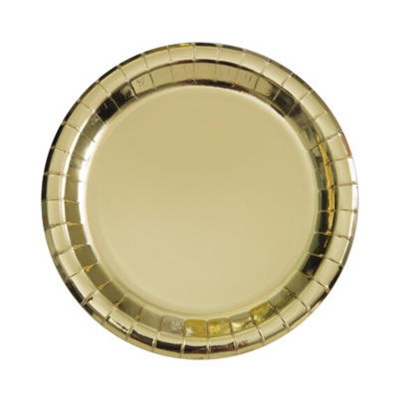 Rose Gold Shiny Metallic Small Paper Plates (8ct)