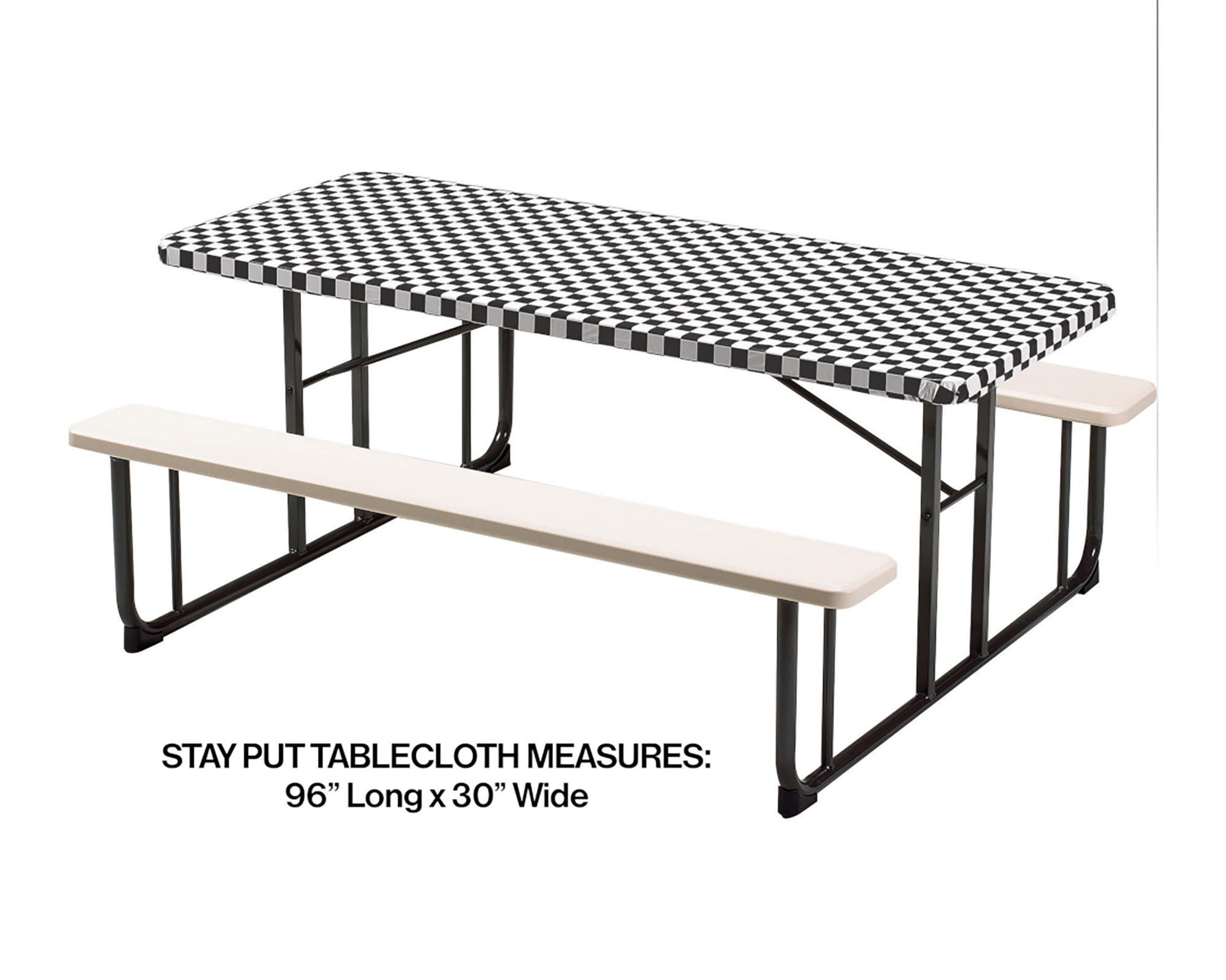 StayPut Black Checkered Table Cover Picnic Table Covers Etsy