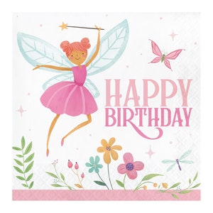 Fairy Party Napkins- Fairy Birthday Large Napkins, Fairy First Birthday, Fairy Party Decorations, Fairy Paper Napkins, Woodland Fairy