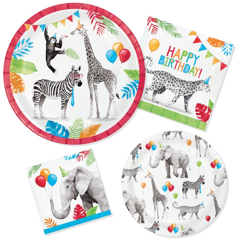 Party Animals Party Plates Large Party Animal Plates Party Etsy
