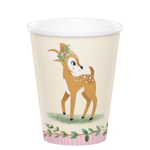 Deer Party Cups- Deer Cups, Deer Baby Shower, Deer Birthday, Deer First Birthday, Our Little Deer is One Cups, Deer Paper Cups