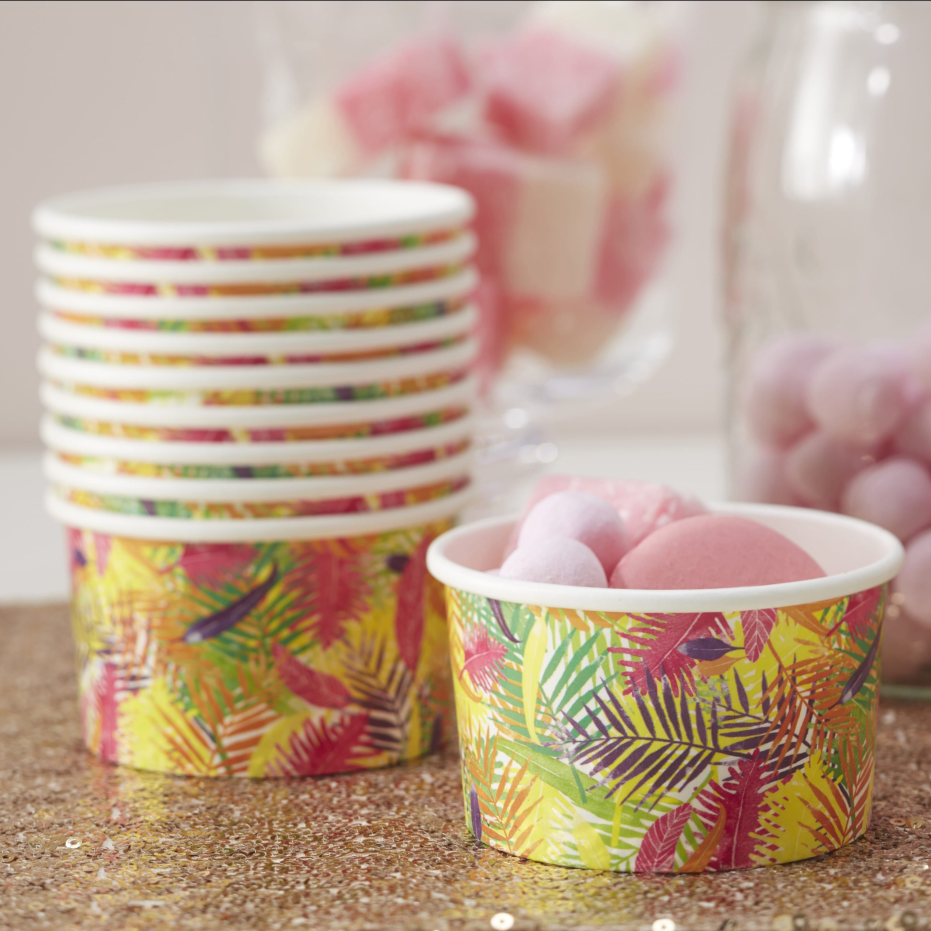 Tropical Party Treat Cups Tropical Party Cups Tropical Bowls Flamingo Party Summer Party Cups Tropical Treat Cups