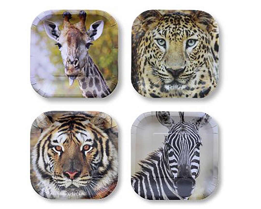 Jungle Party Plates Small Safari Animal Plates, Jungle Birthday Plates