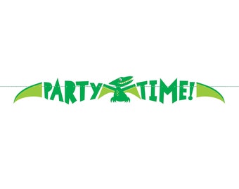 Faixa de festa de dinossauro - Faixa de aniversário de dinossauro, Decoração de aniversário de dinossauro, Decorações de dinossauro, Suprimentos para festa de dinossauro