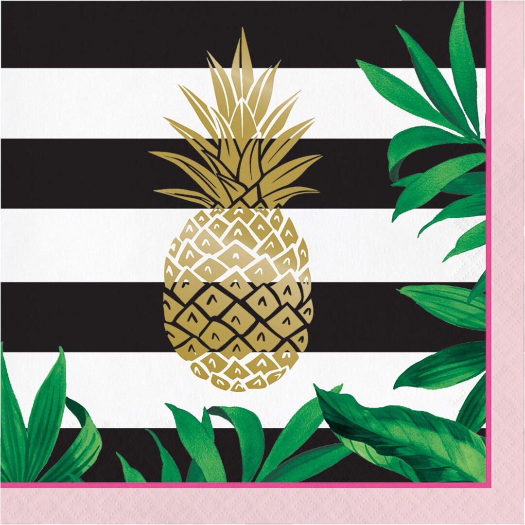 Fancy Gold Foil Pineapple Napkins/ Pineapple Napkins / Pineapple Party