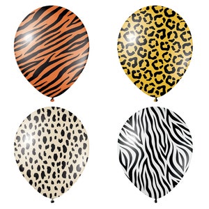 Party Animals Balloons- 15 CT Party Animal Balloons, Party Animal Birthday, Party Animal Party Theme, Animal Print Balloons
