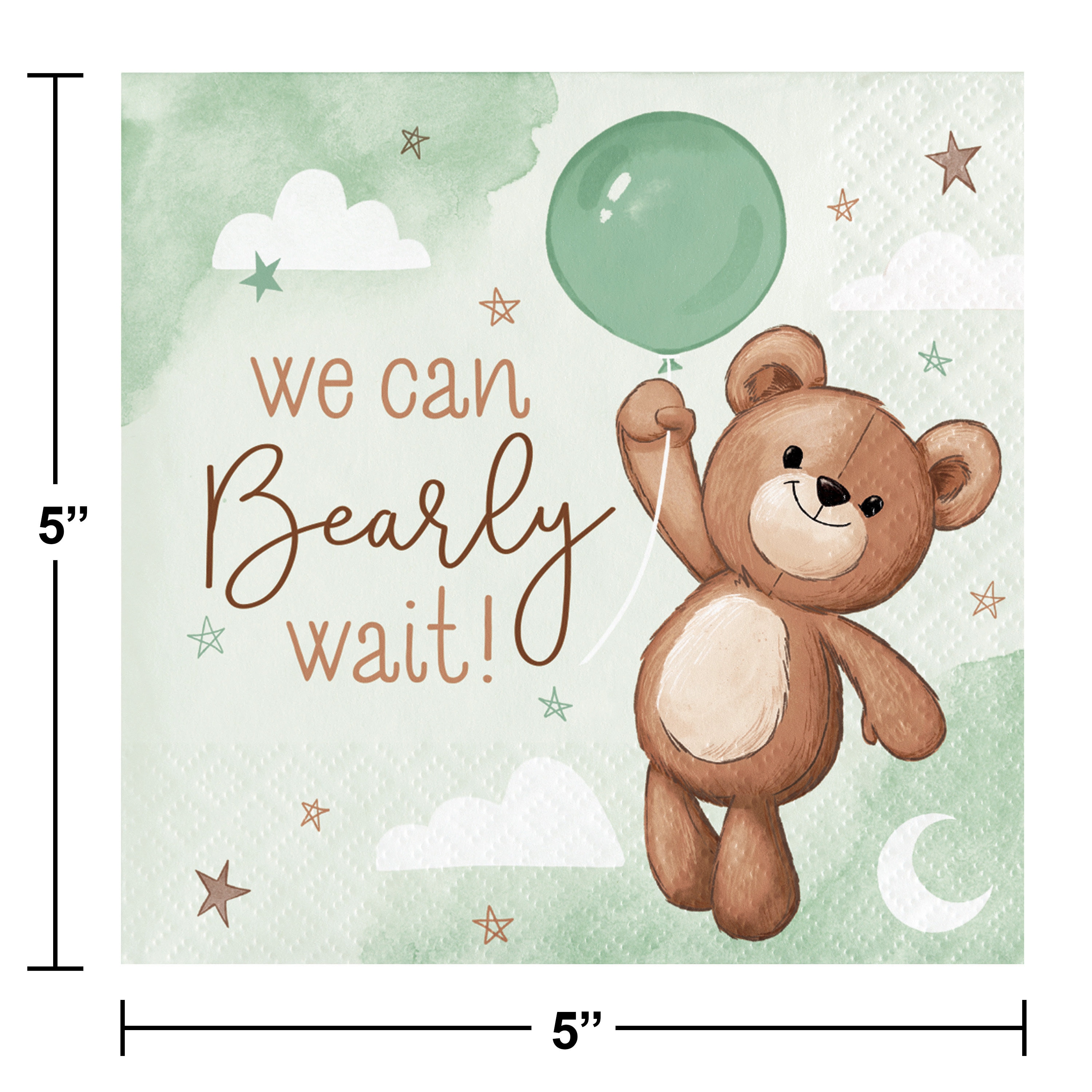 Teddy Bear Small Napkins We Can Bearly Wait Baby Shower Etsy