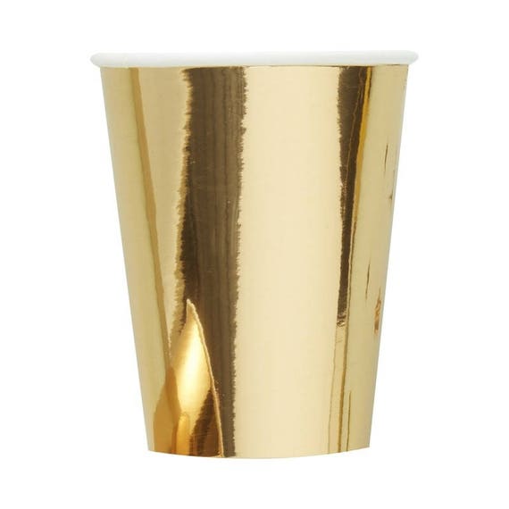 Metallic Gold Paper Cups Shiny Gold 12 OZ. Cups Gold Cups Etsy