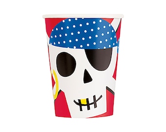 Tasses fête pirate-Tasses fête d'anniversaire pirate, décoration de fête pirate, fête pirate, pirates ou sirènes, articles de fête pirate