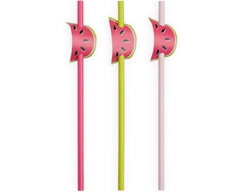 Watermelon Party Straws / Twotti-Fruitti Party Straws / Tutti-Fruiti Straws