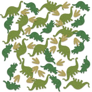 Deluxe Dinosaur Confetti - Pink Dinosaur Decor, Girl Dinosaur Birthday, Party Decoration, Girl Dinosaur Birthday, Green Dinosaur Confetti